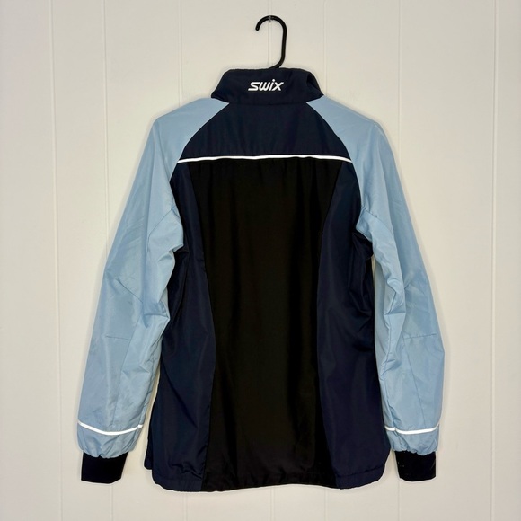 SWIX Women’s Jacket Full Zip Blue Black Activewear Running Swixfactor Medium - Picture 3 of 8